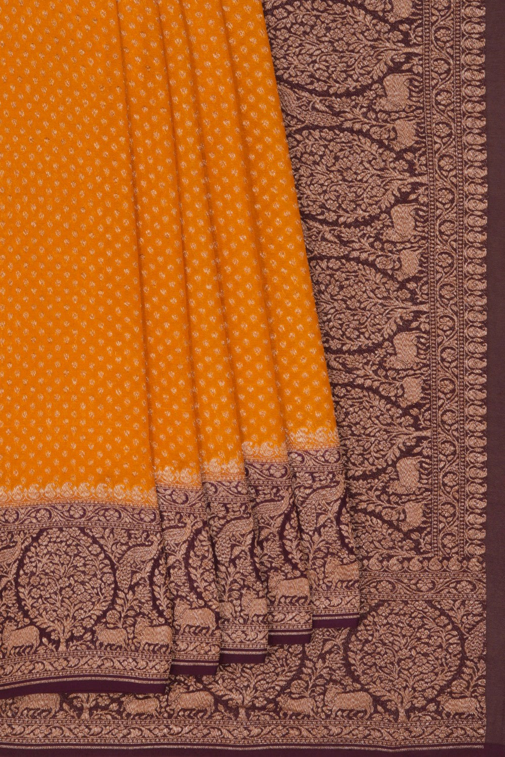 Banarasi Georgette Mustard Saree