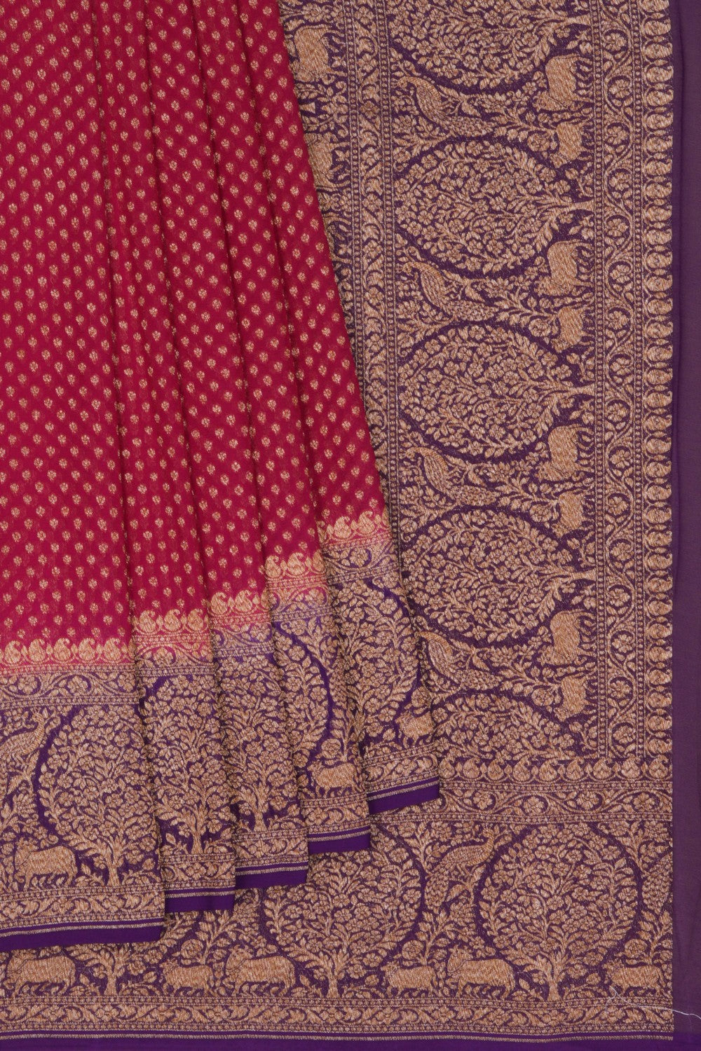 Image of Banarasi Georgette Pink Saree