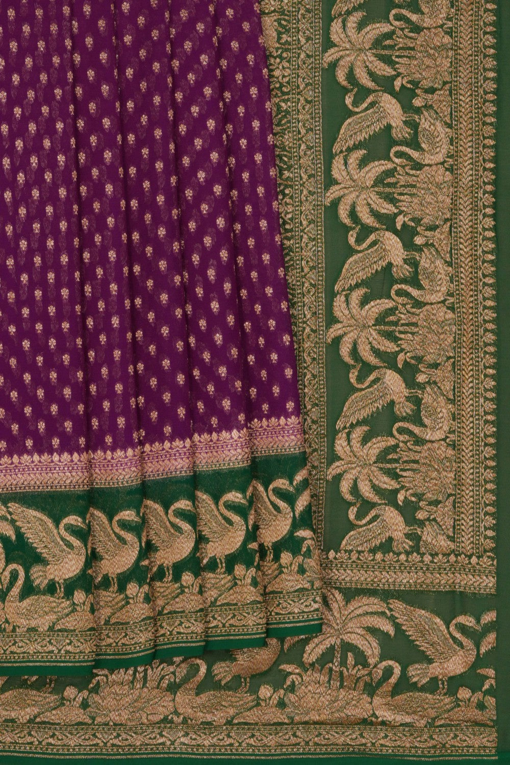 Banarasi Georgette Purple Saree