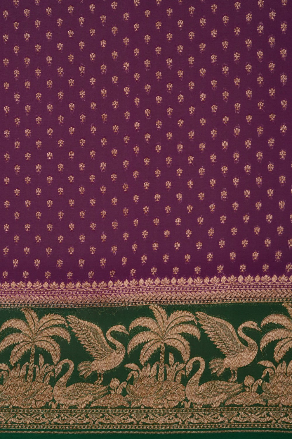 Image of Banarasi Georgette Purple Saree