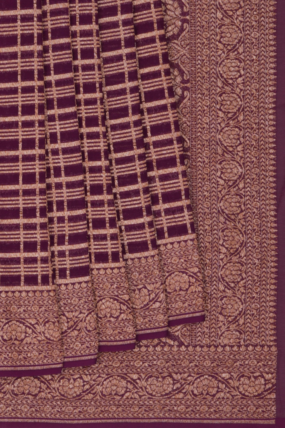 Image of Banarasi Georgette Purple Saree