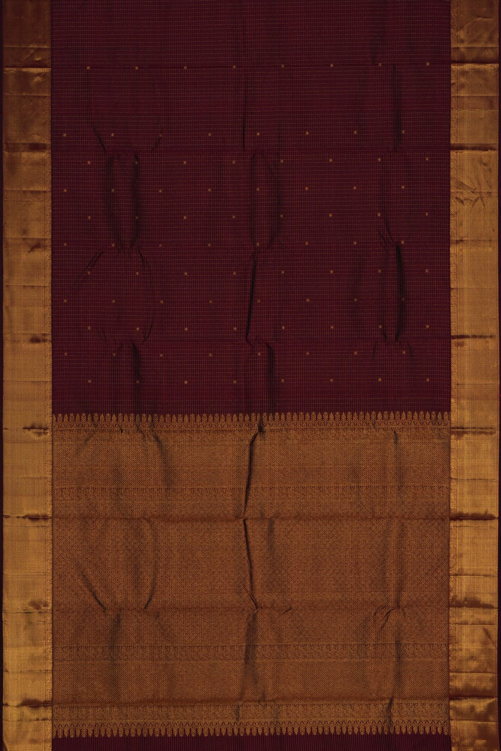 Arani Silk Kattam Earthy Maroon Saree