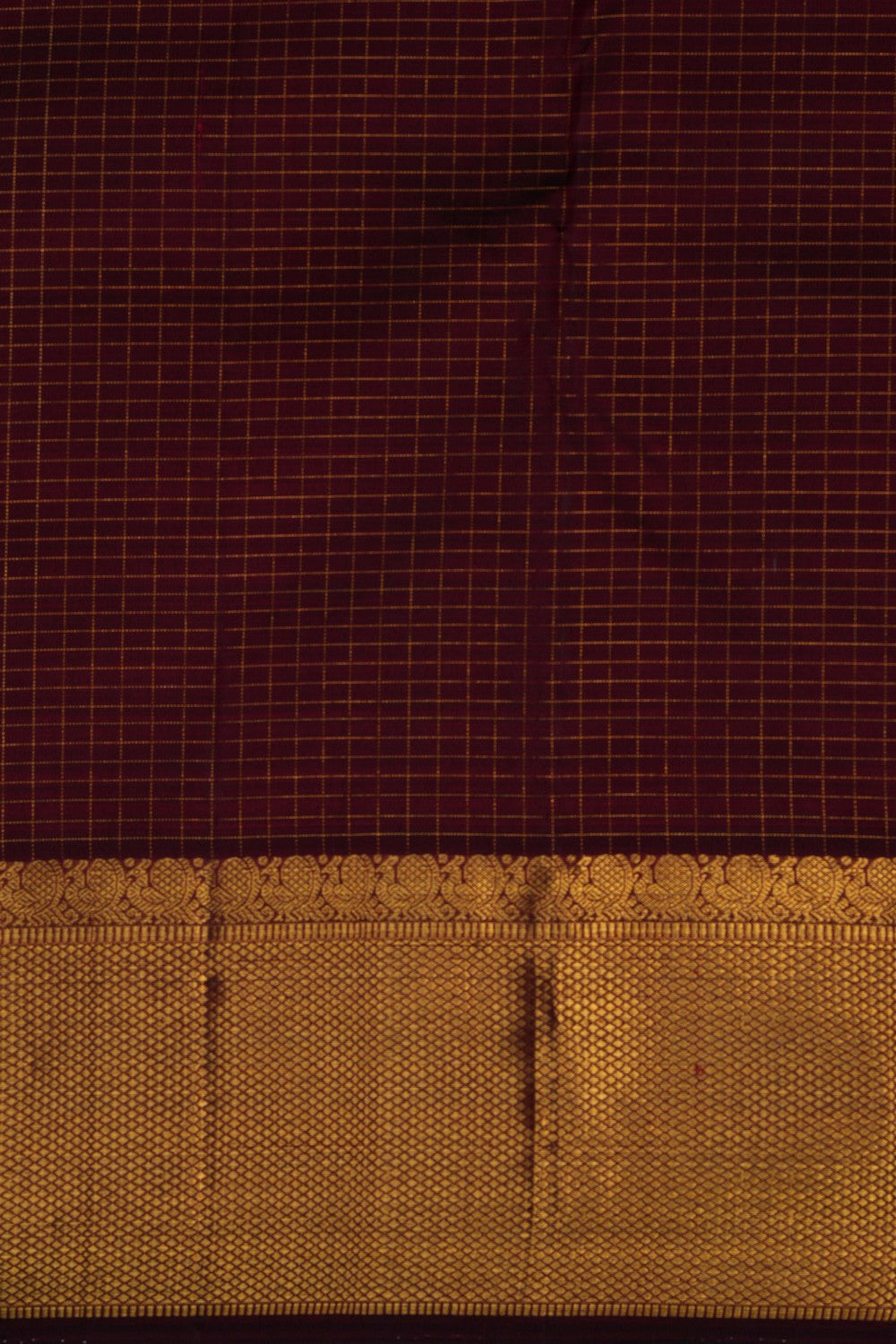 Arani Silk Kattam Earthy Maroon Saree