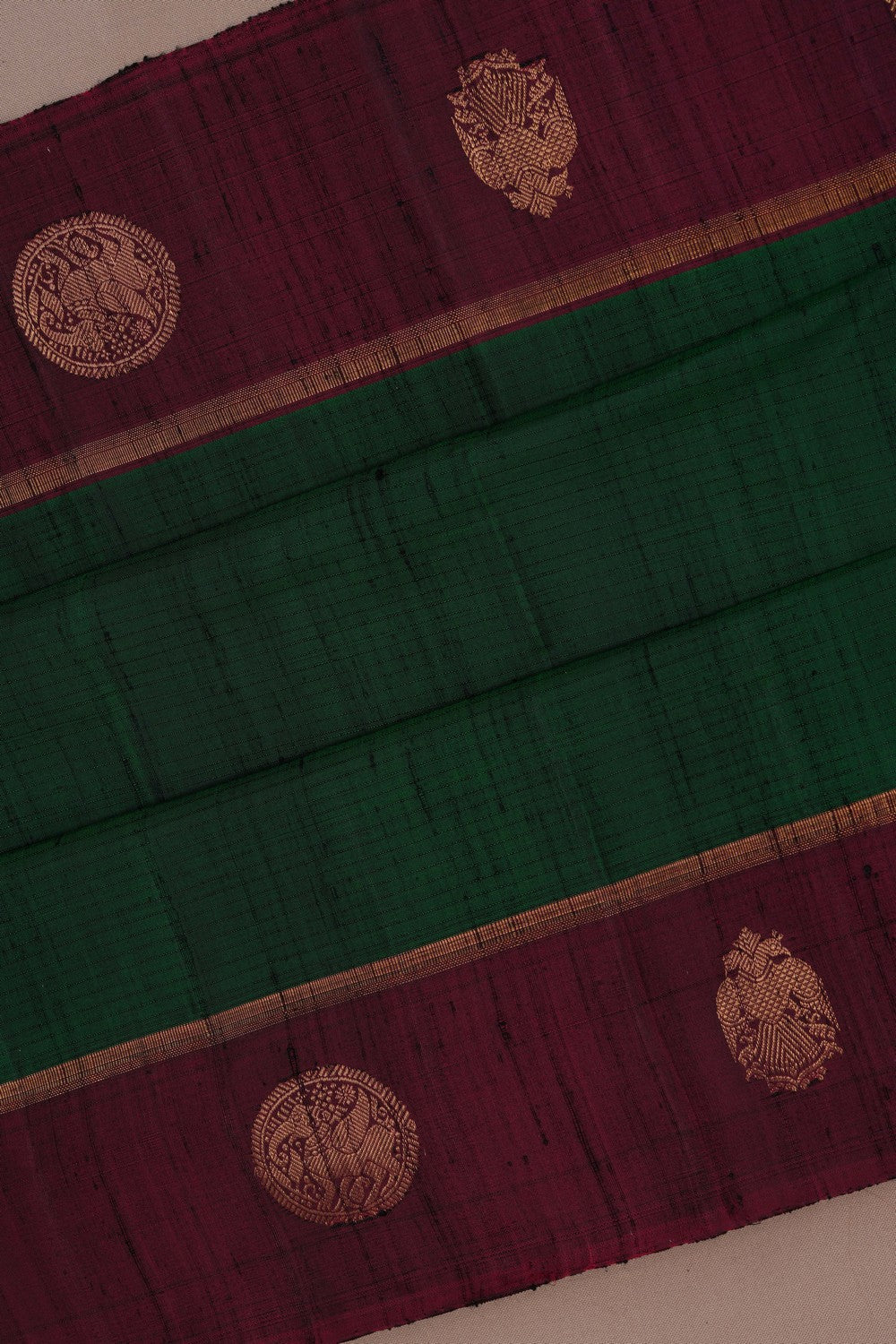 Image of Arani Dupion Silk Green Saree
