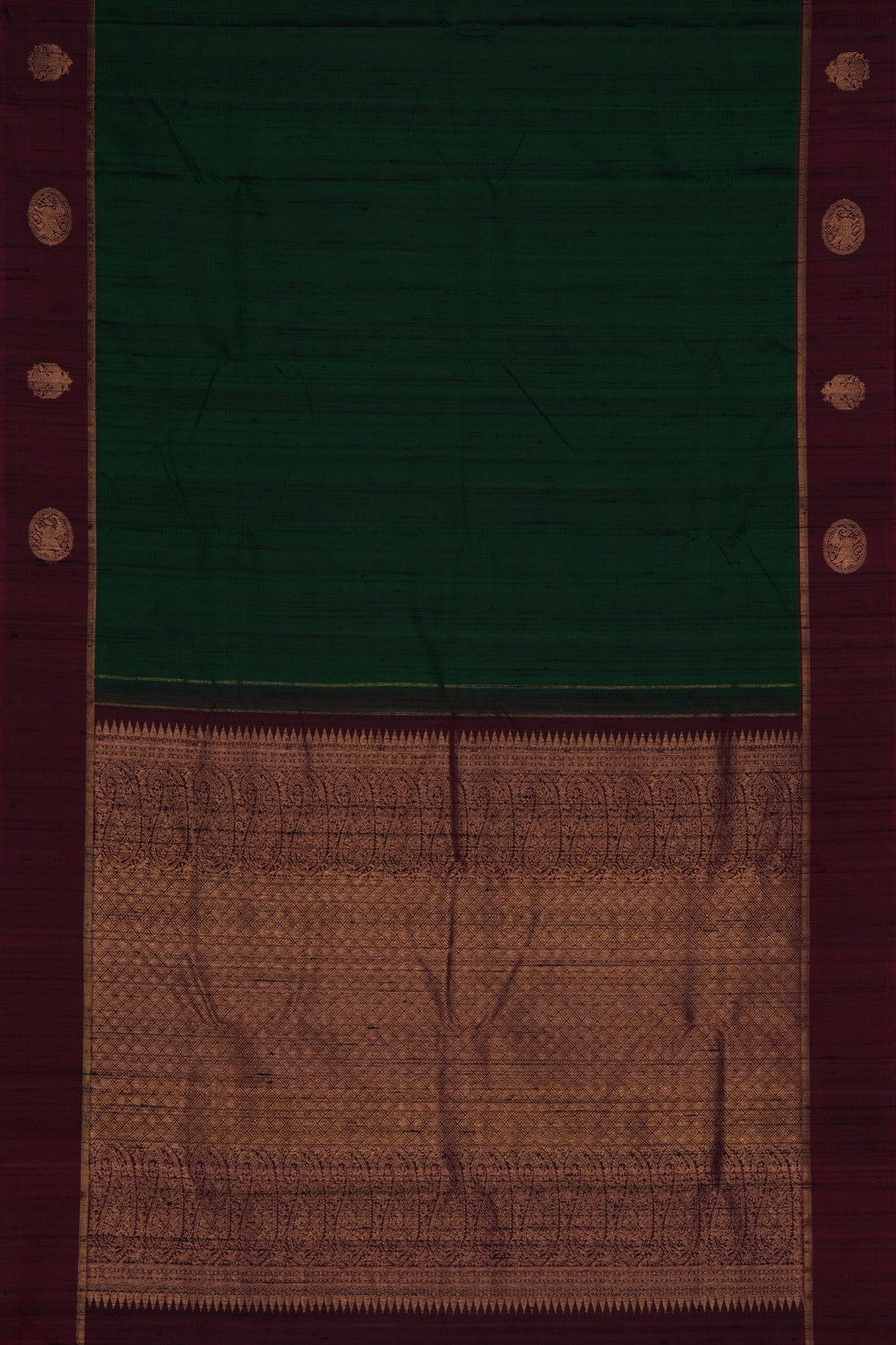 Image of Arani Dupion Silk Green Saree
