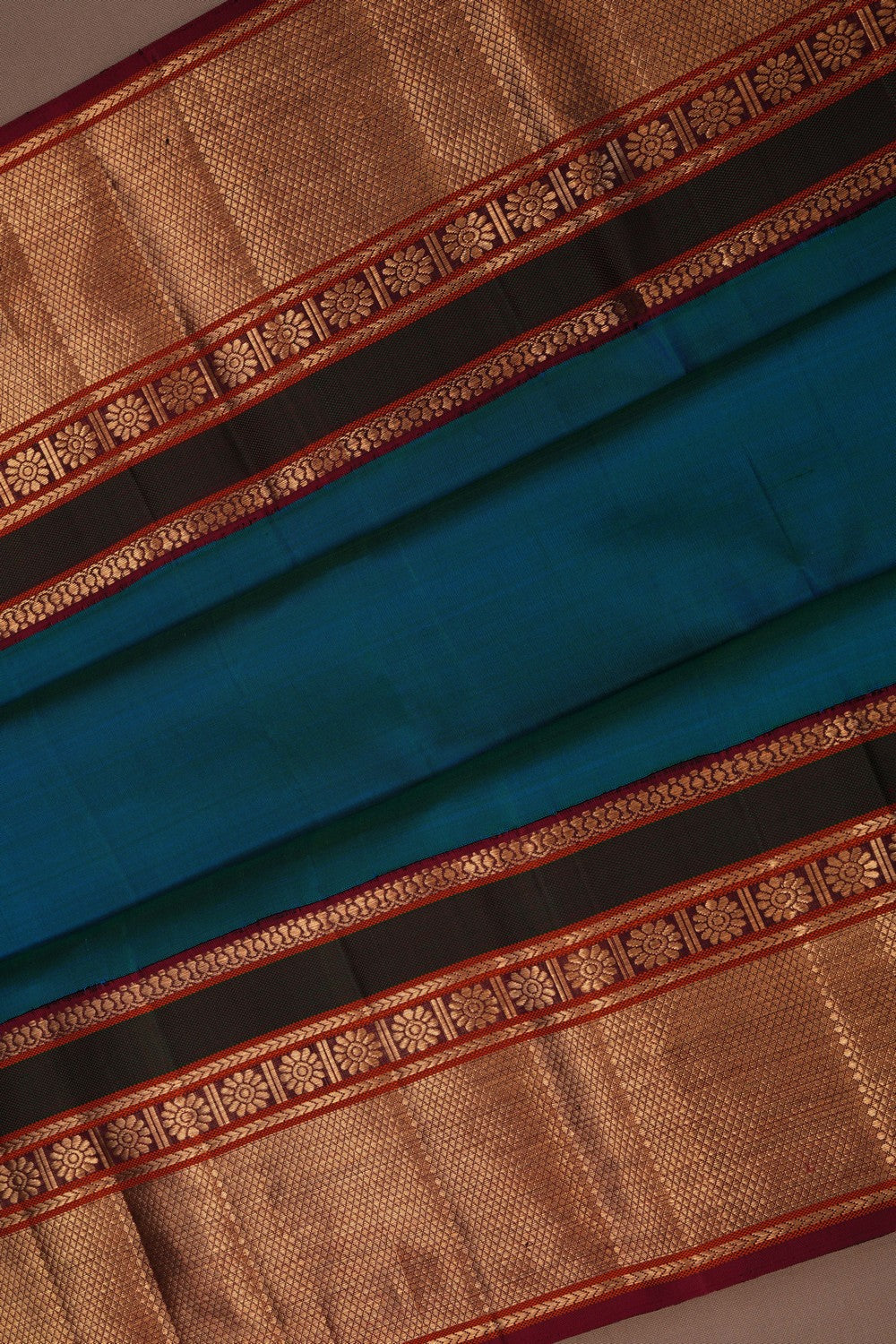 Arani Silk Teal Blue Saree