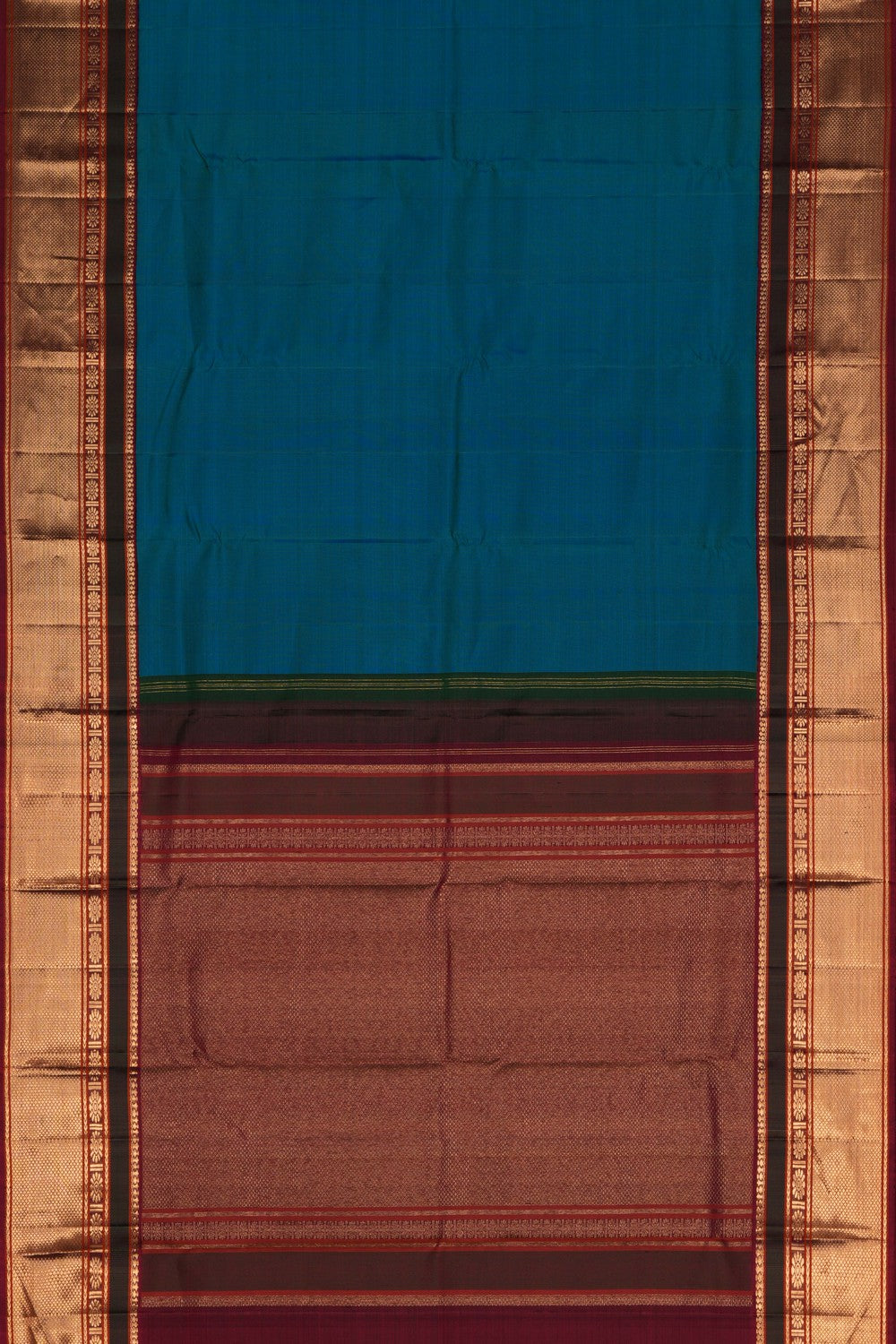 Image of Arani Silk Teal Blue Saree