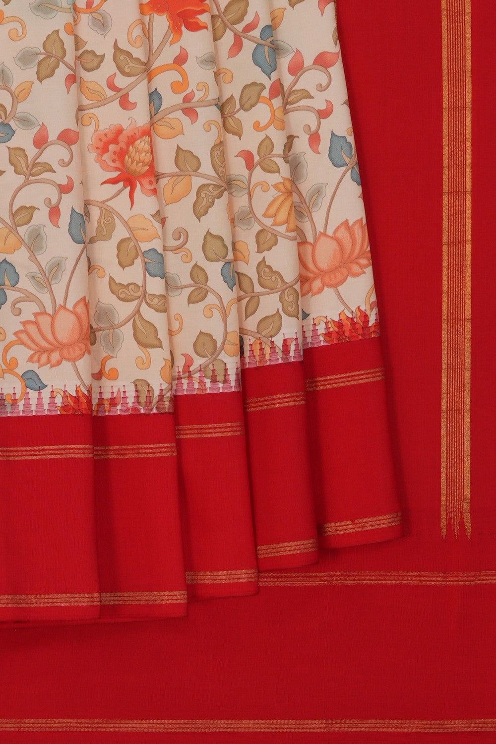 Image of South Silk Floral Printed Saree