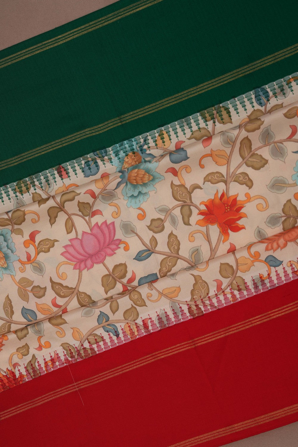 Image of South Silk Floral Printed Saree