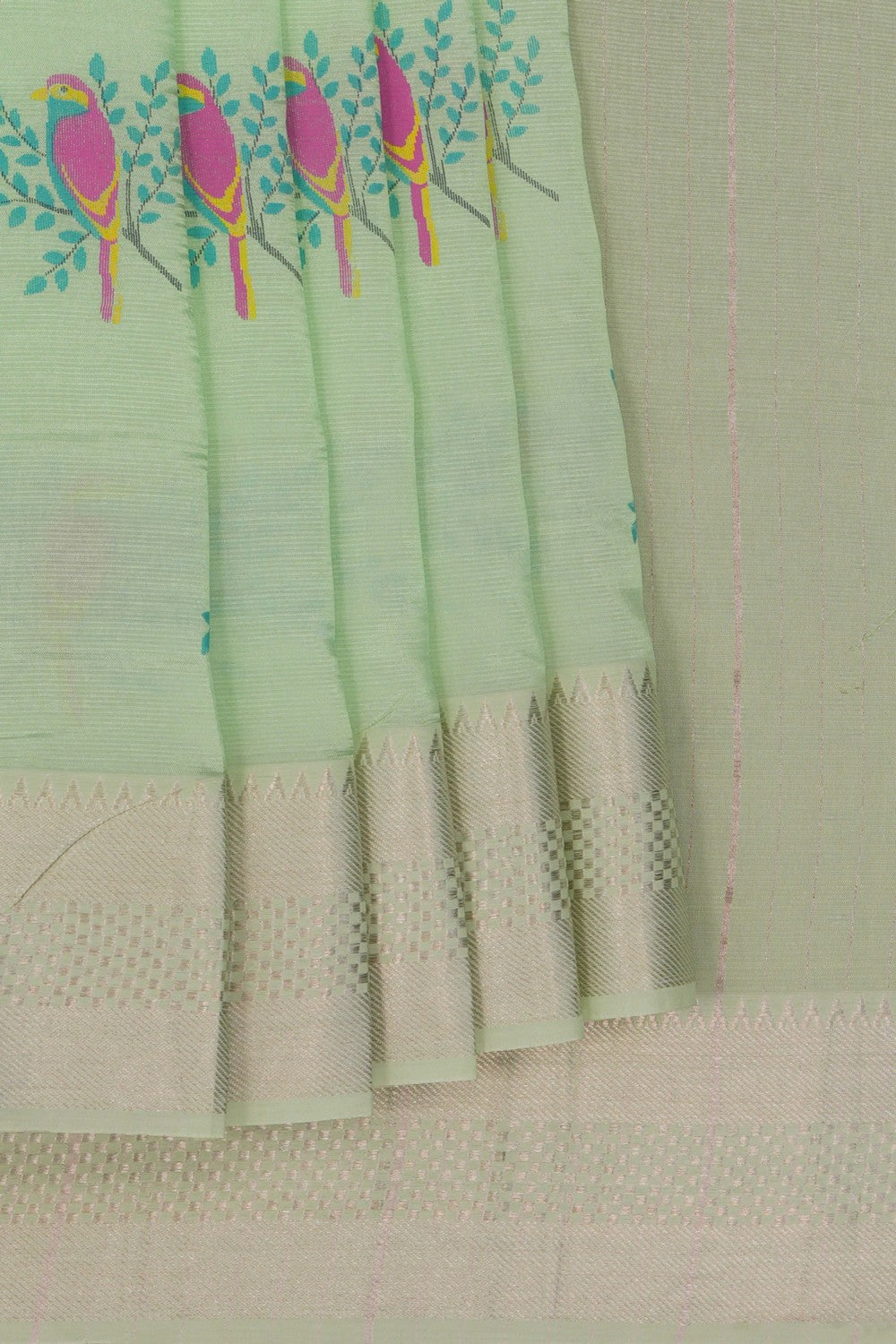 Image of Mint Green Printed Saree