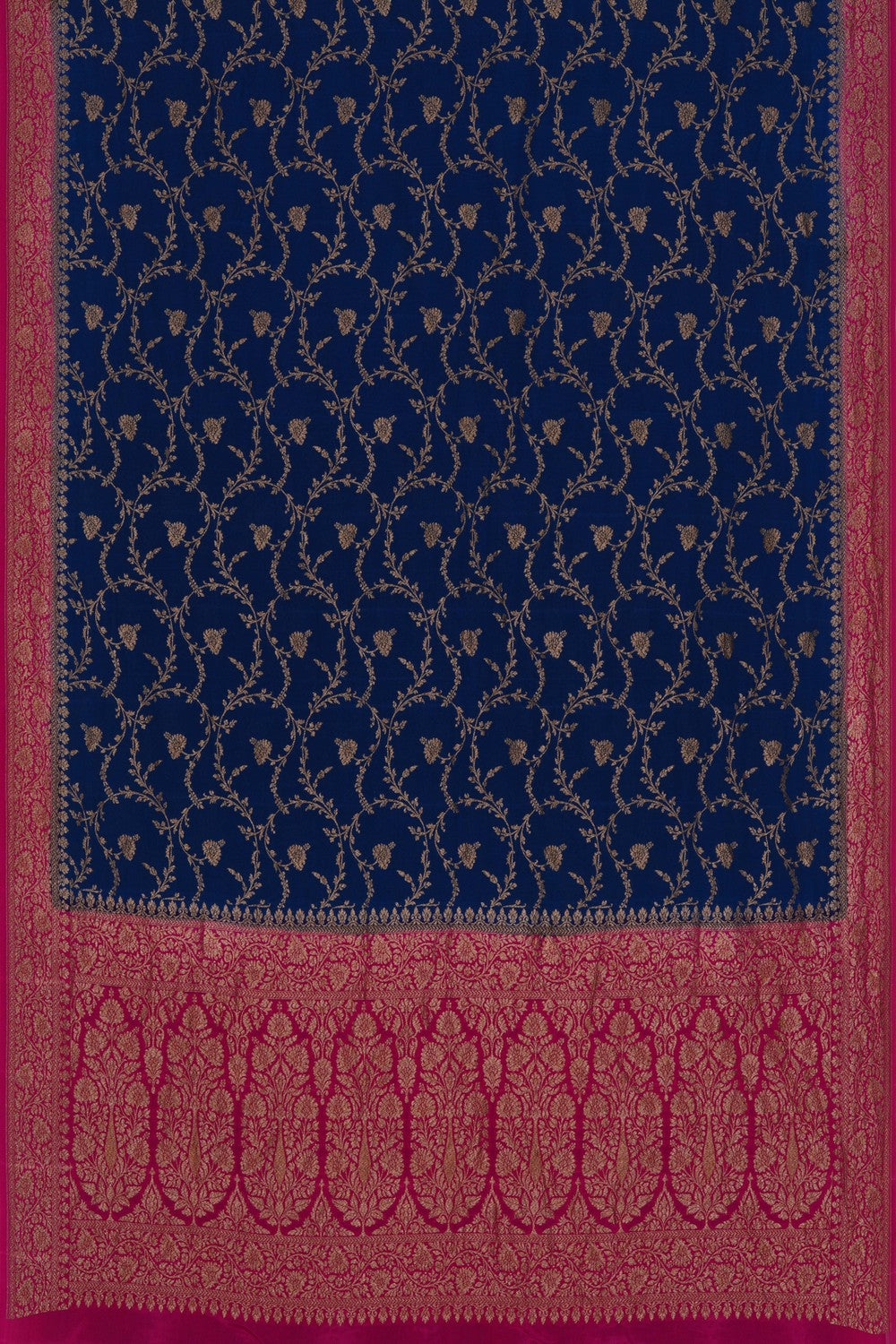 Image of Banarasi Crepe Navy Blue Saree