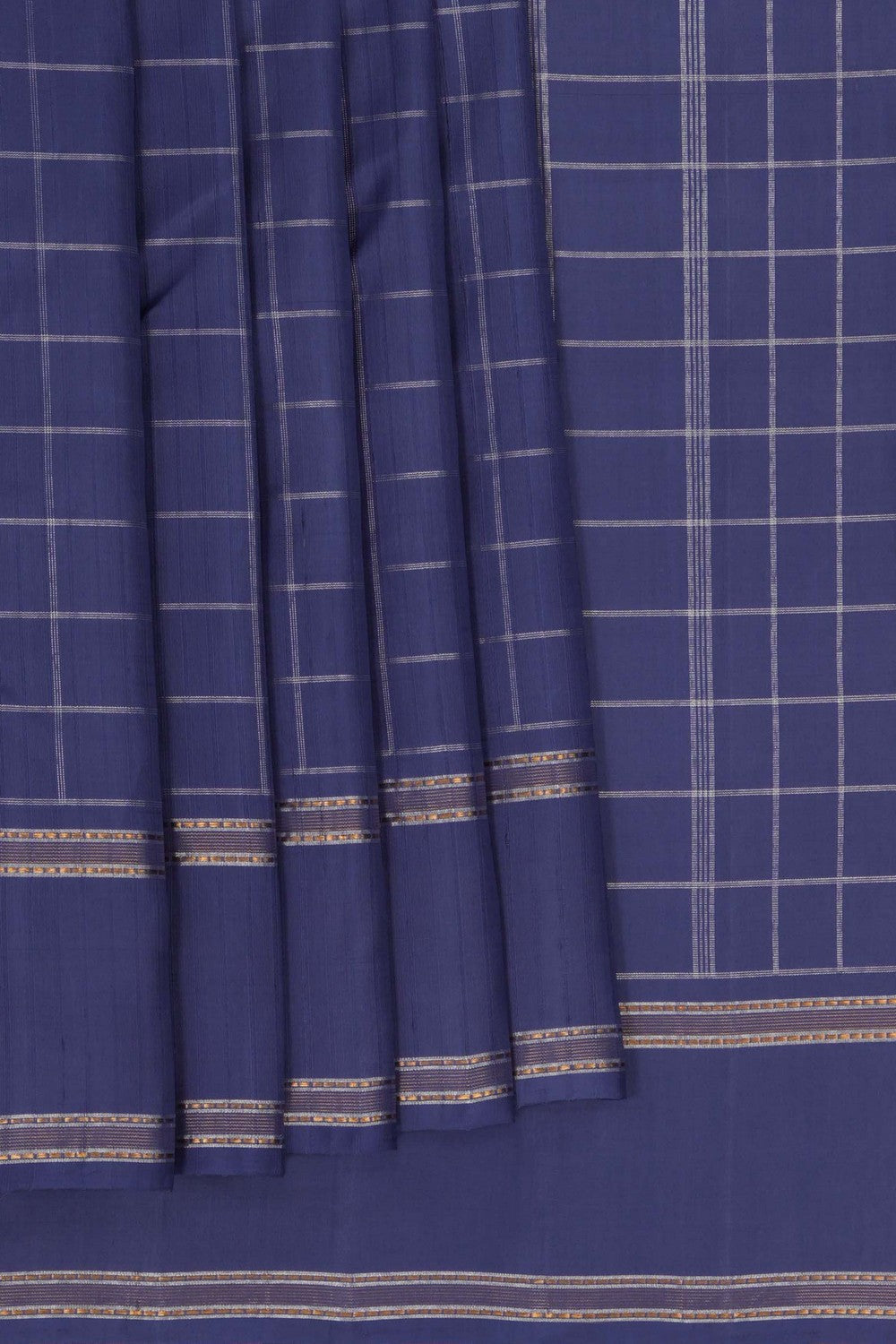 Image of Arani Silk Kattam Smoky Grey Saree