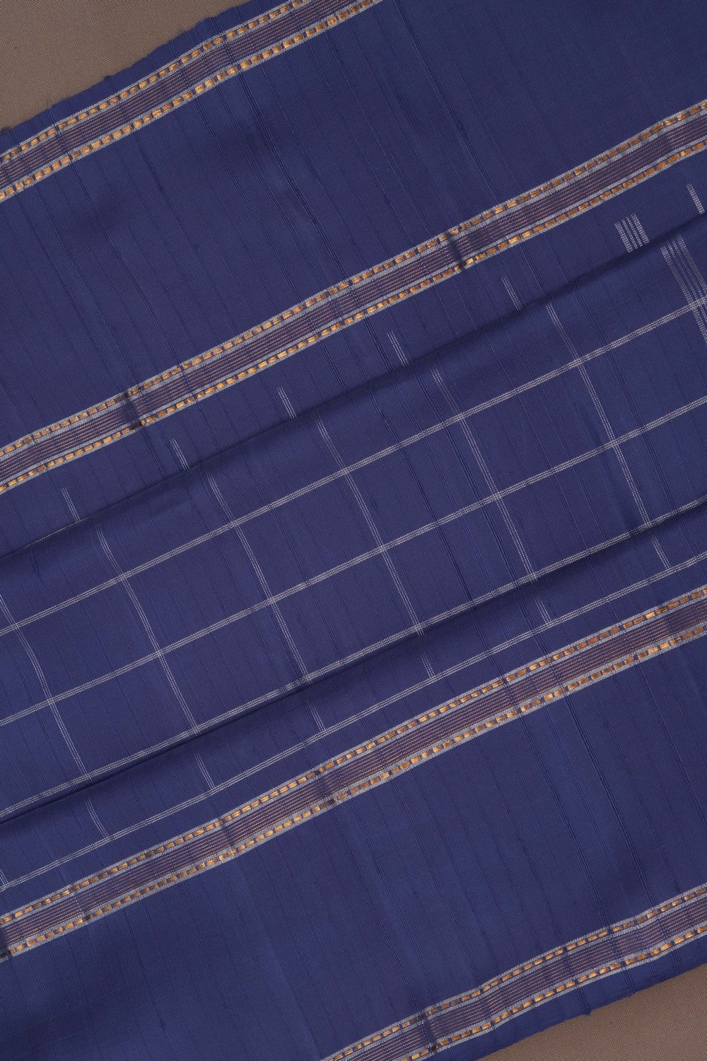 Image of Arani Silk Kattam Smoky Grey Saree