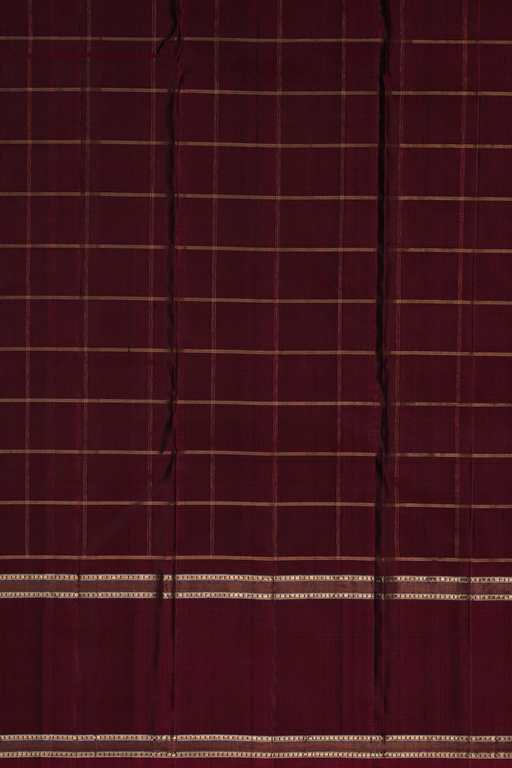 Image of Arani Dupion Silk Kattam Black Saree