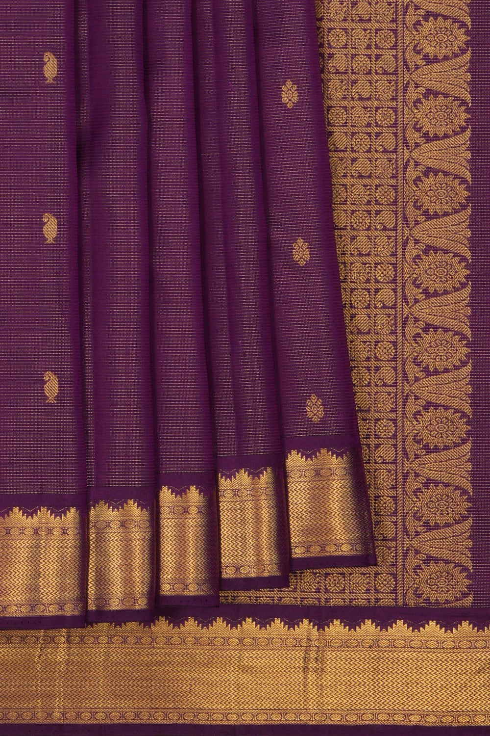 Arani Silk Kattam Violet Saree
