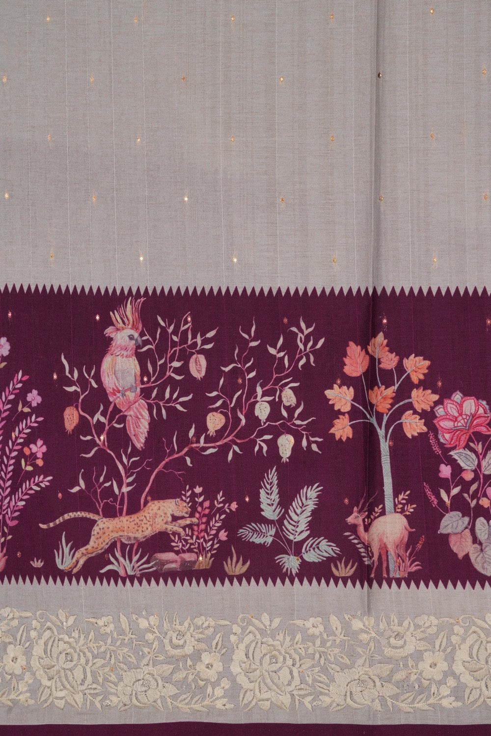 Image of Off-White Printed Saree