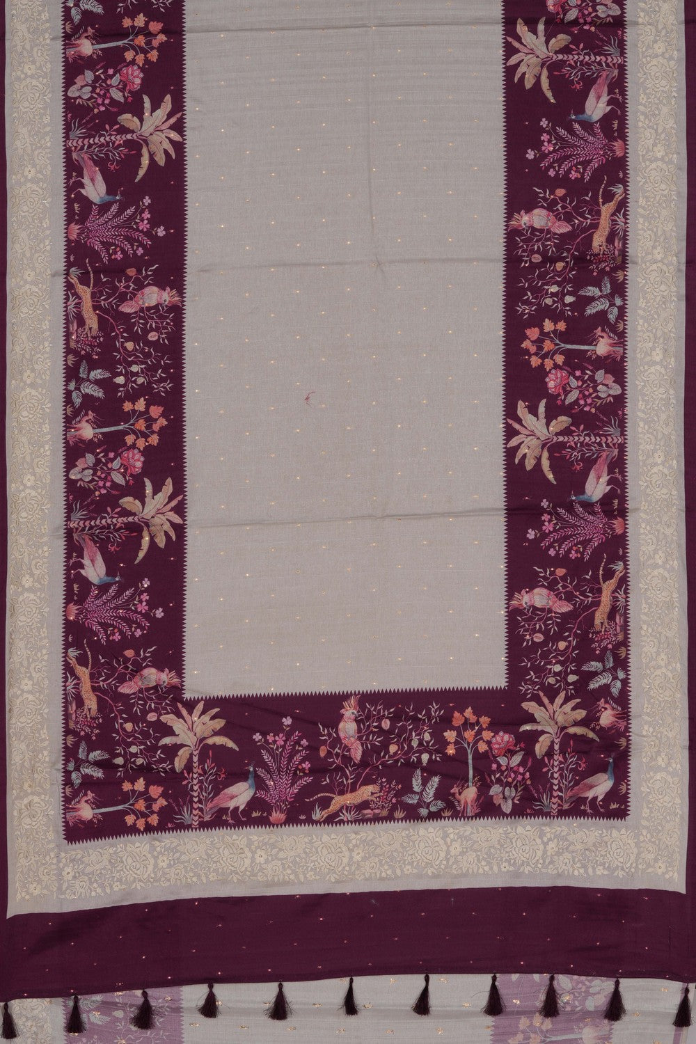 Image of Off-White Printed Saree