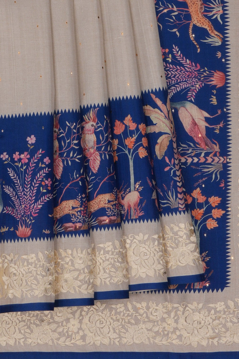 Image of Off-White Printed Saree