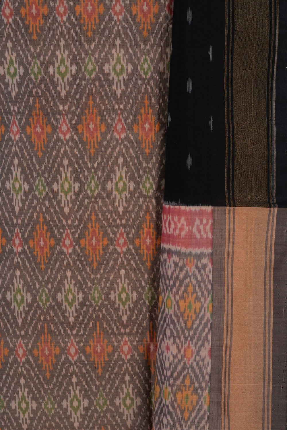 Pochampally Ikat Unstitched Suit With Dupatta (3 Pcs Set)