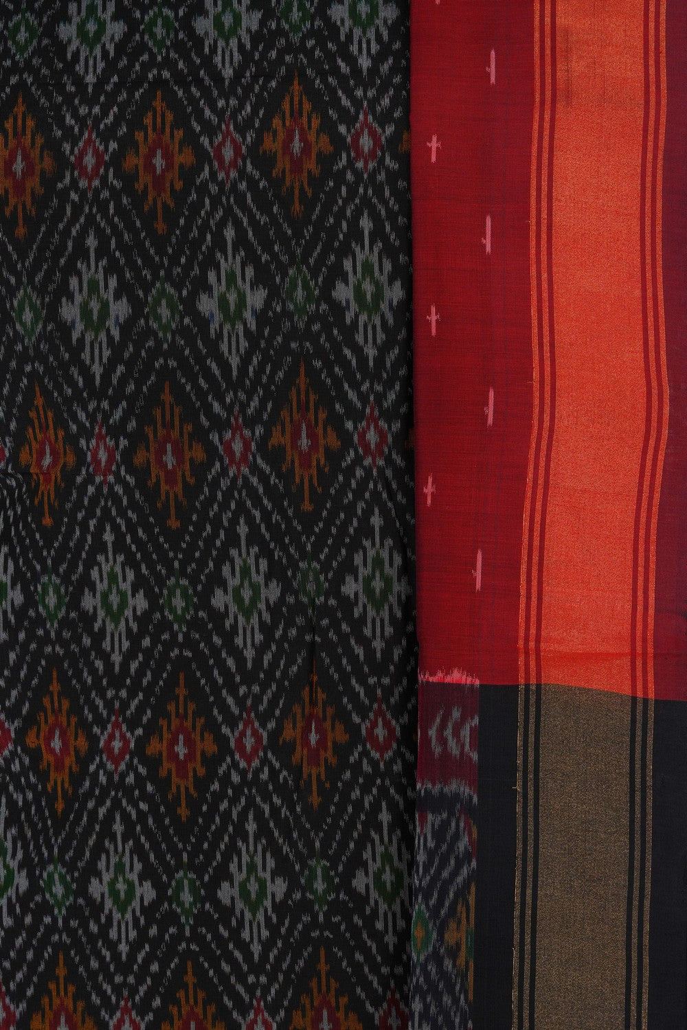 Image of Pochampally Ikat Unstitched Suit With Dupatta (3 Pcs Set)