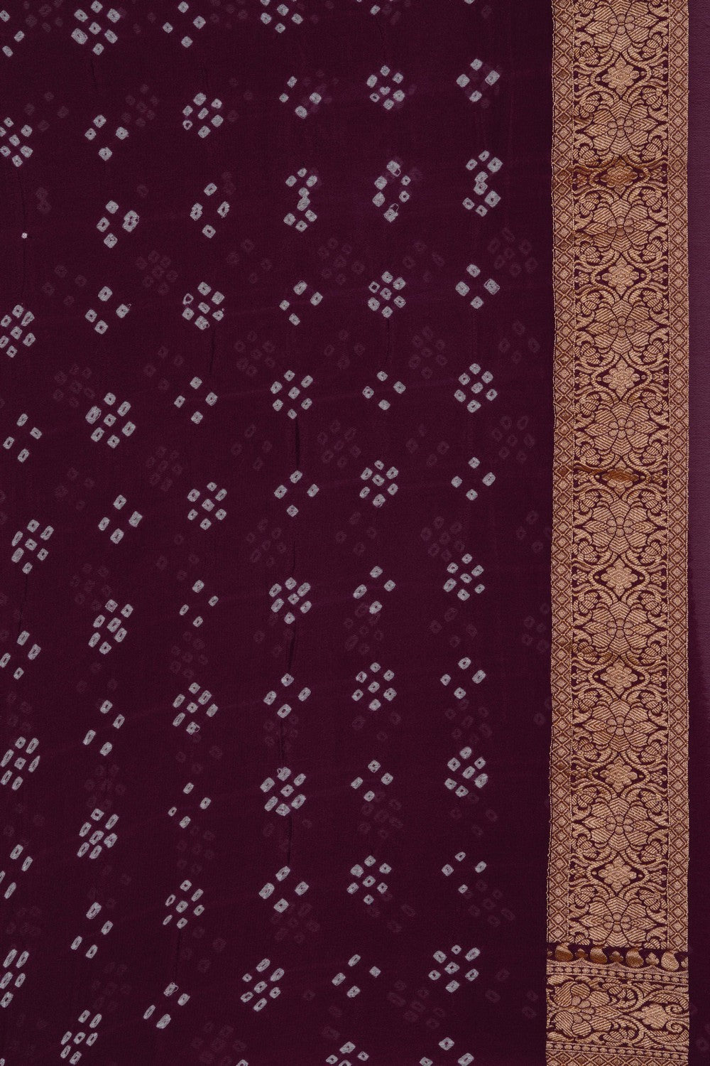 Image of Banarasi-Chiffon Bandhani Brocade Saree