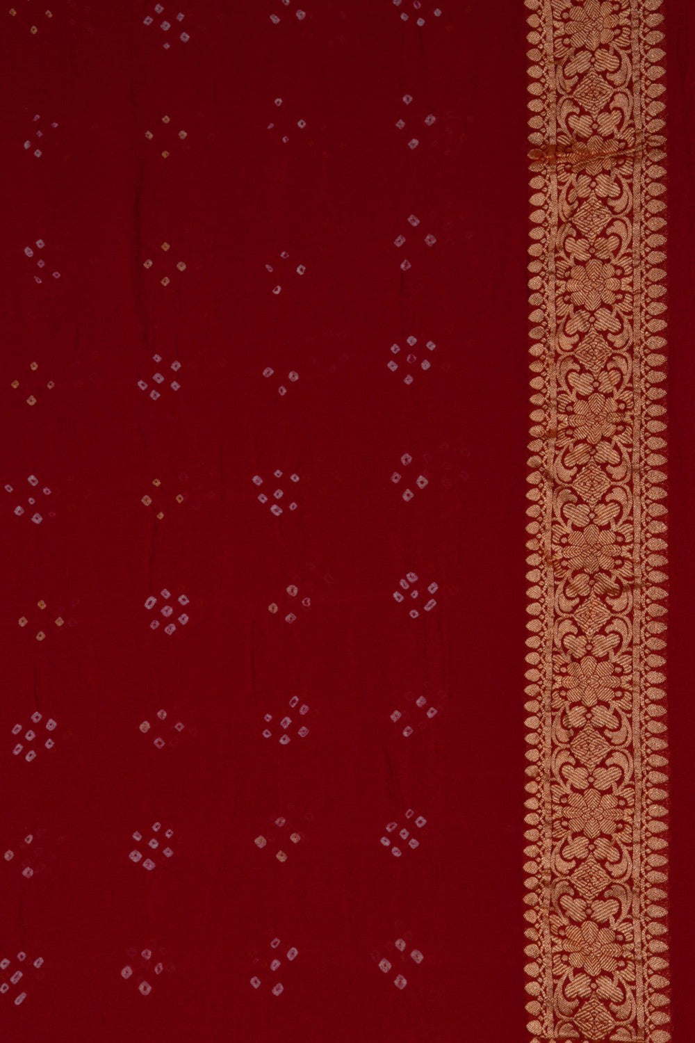 Image of Banarasi-Chiffon Bandhani Brocade Saree