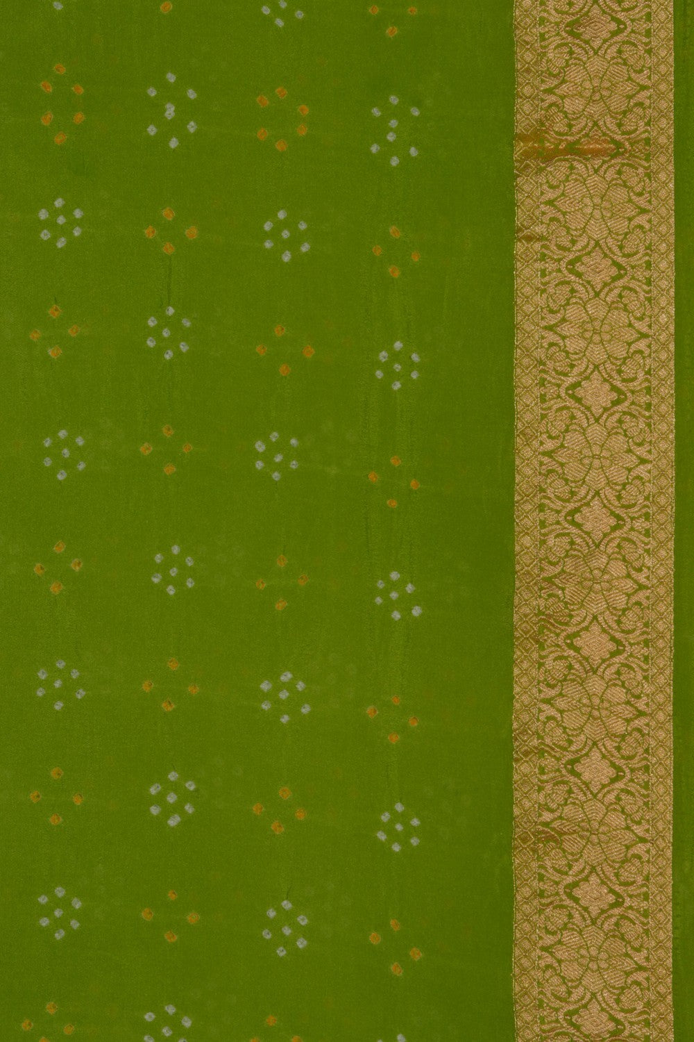 Image of Banarasi-Chiffon Bandhani Brocade Saree