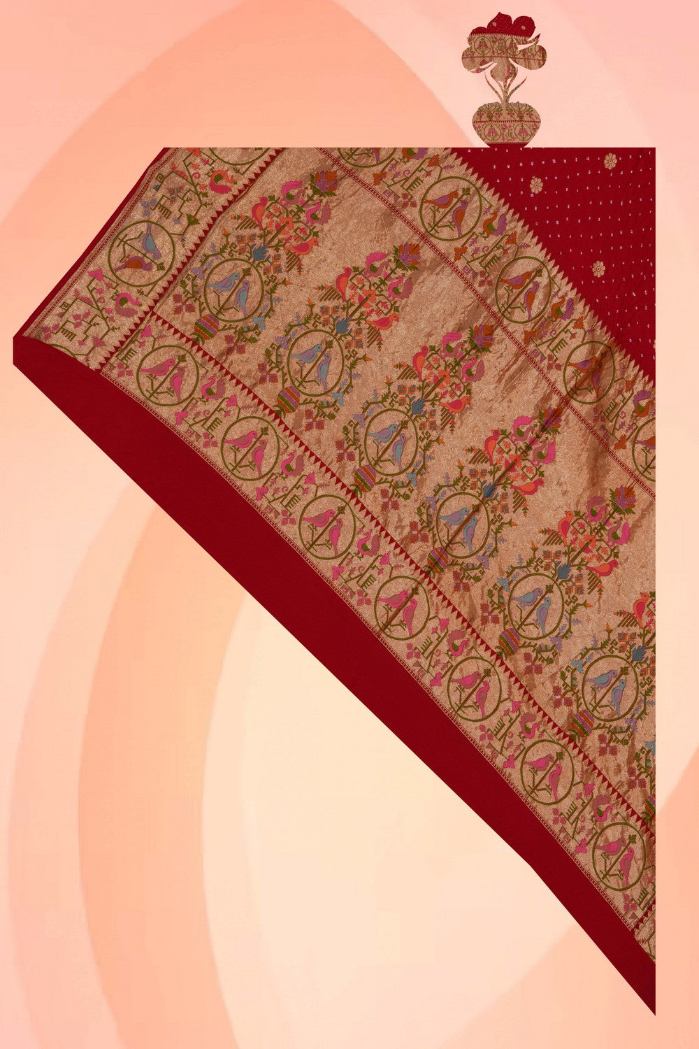 Image of Bandhani Red Dupatta