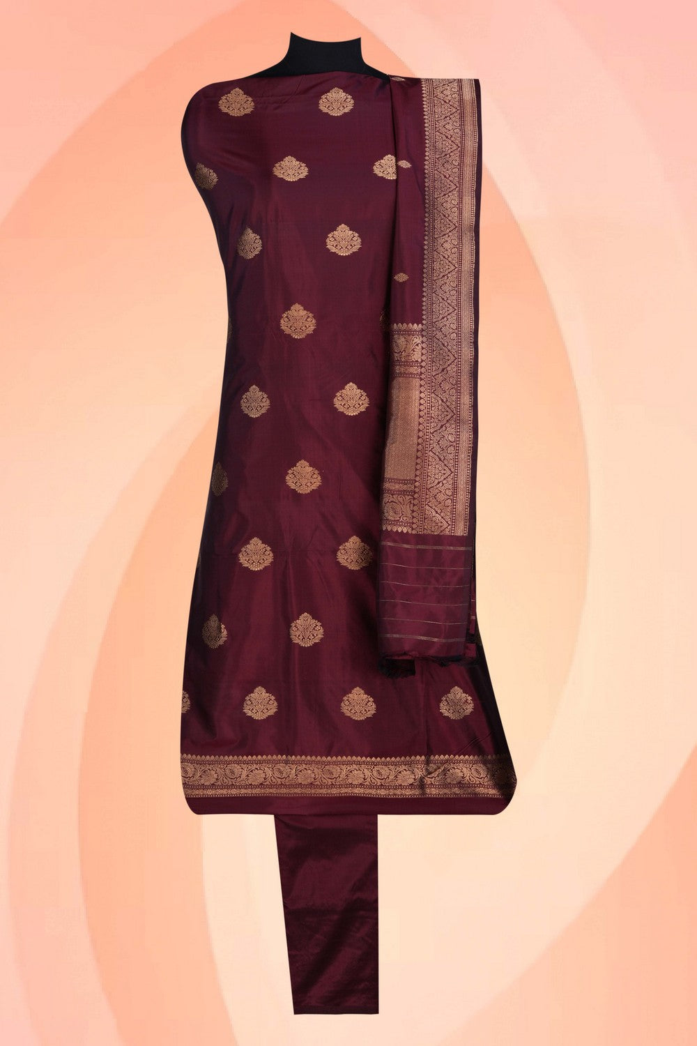 Banarasi Katan Silk Unstitched Suit (3 Pcs Set)