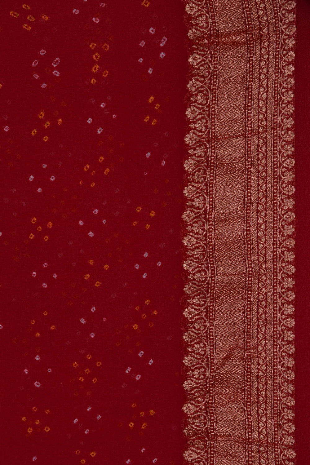 Image of Banarasi-Chiffon Bandhani Brocade Saree
