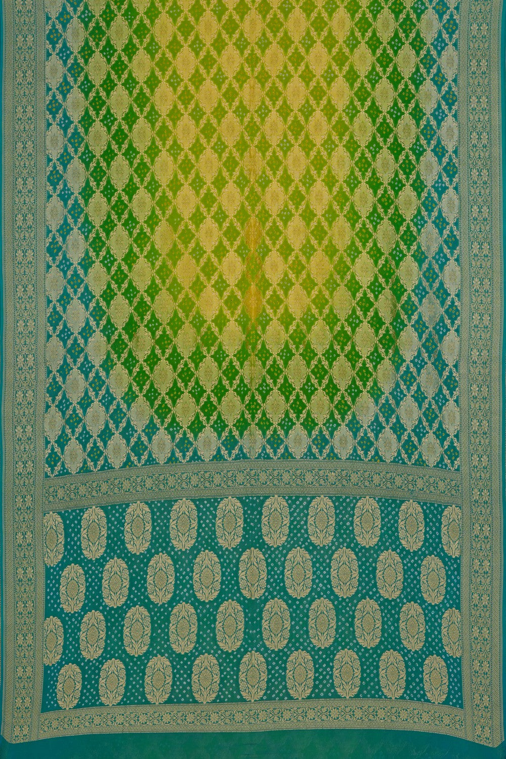 Image of Banarasi-Chiffon Bandhani Brocade Saree