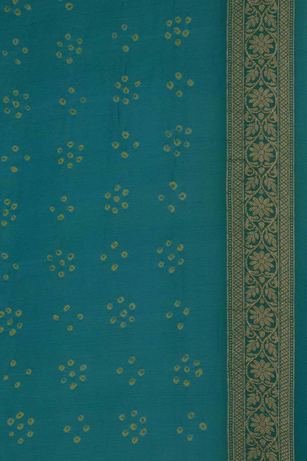 Image of Banarasi-Chiffon Bandhani Brocade Saree