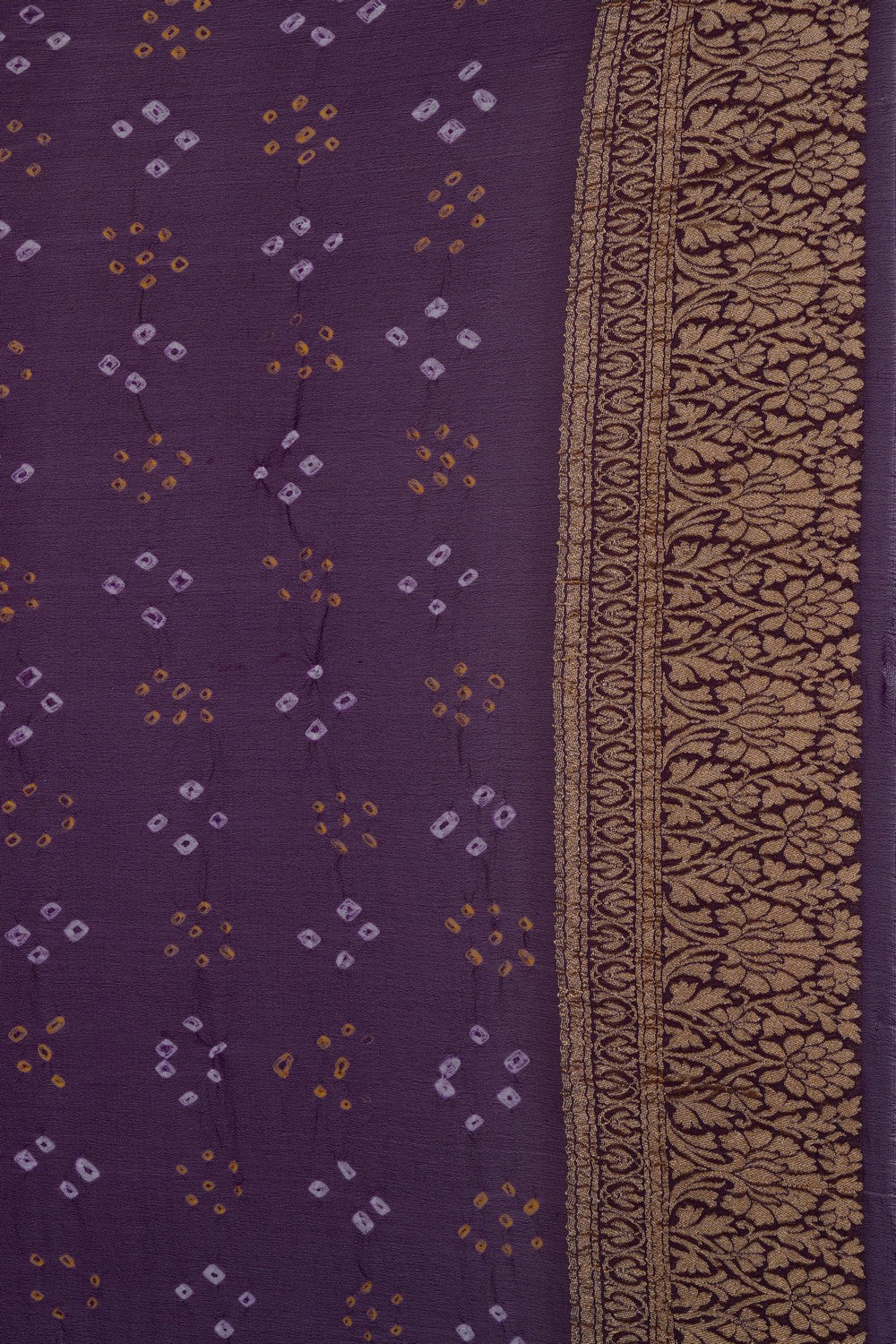 Image of Banarasi-Chiffon Bandhani Brocade Saree