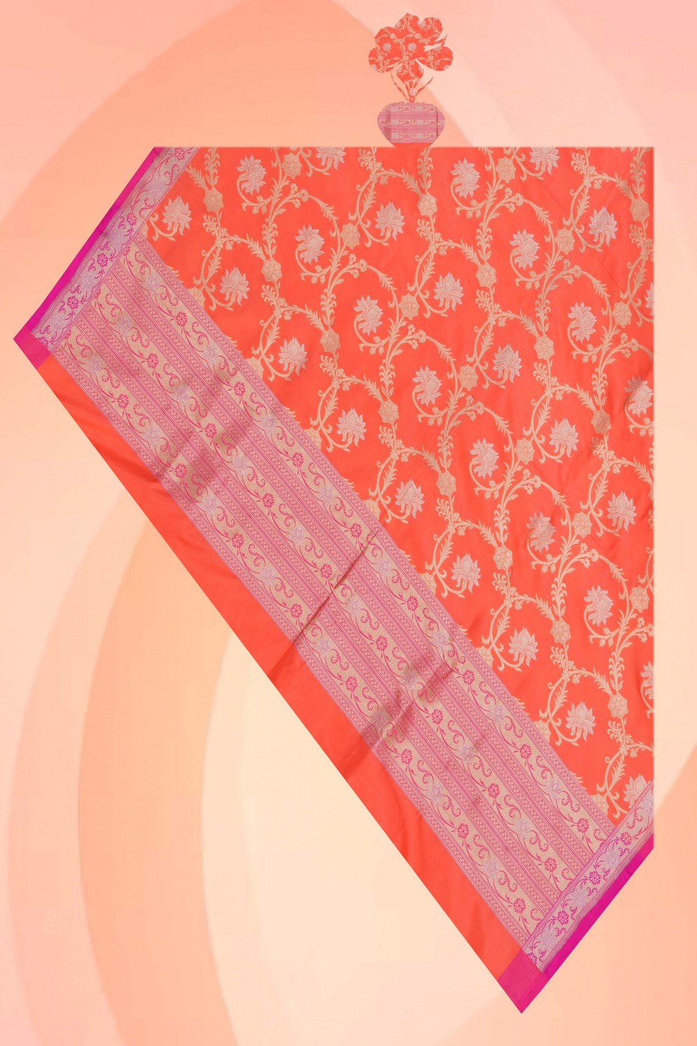 Banarasi Silk Pink Dupatta
