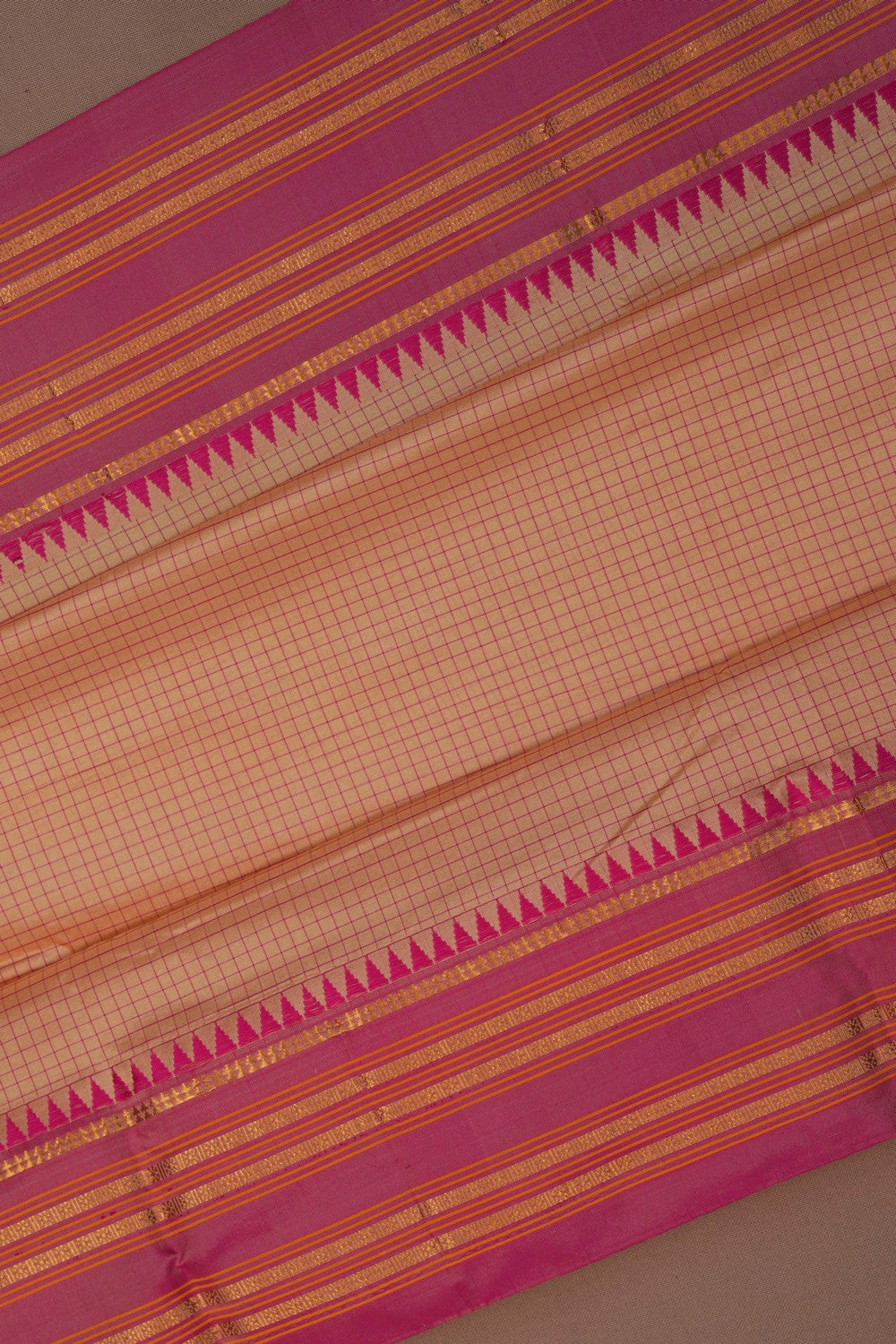 Image of Narayanpet Silk Off-White Saree