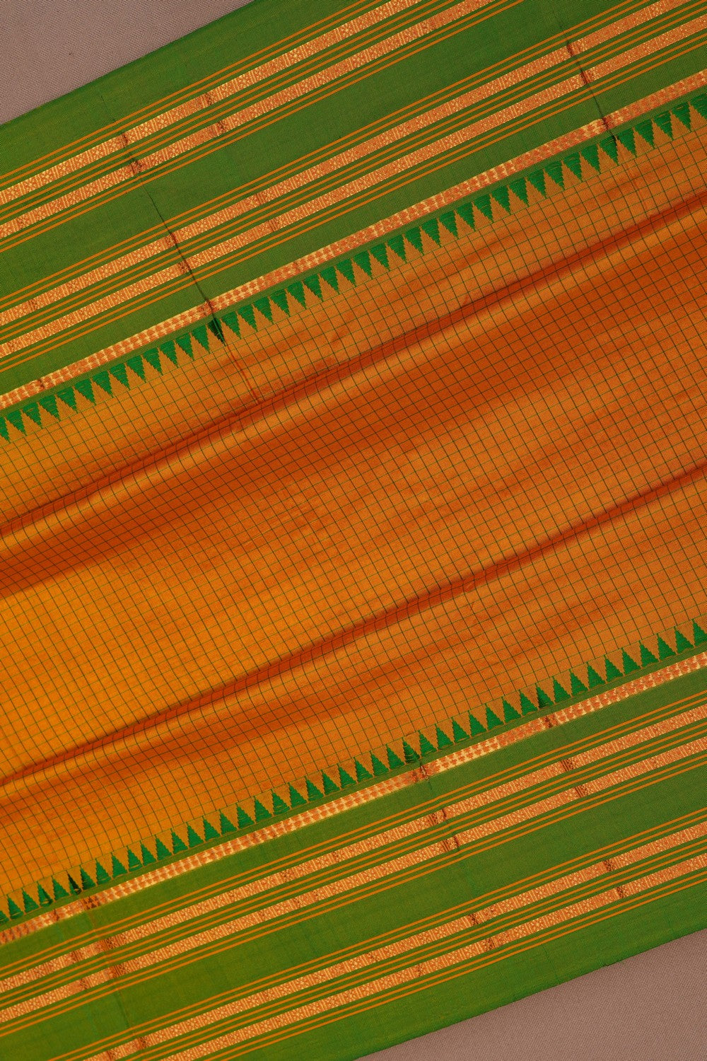 Image of Narayanpet Silk Mustard Saree