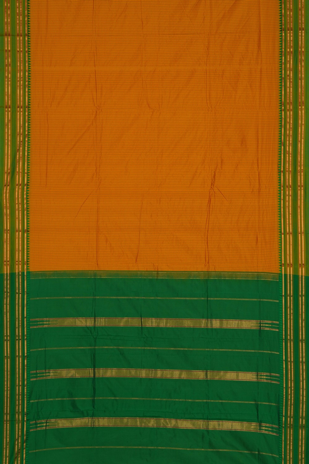 Image of Narayanpet Silk Mustard Saree