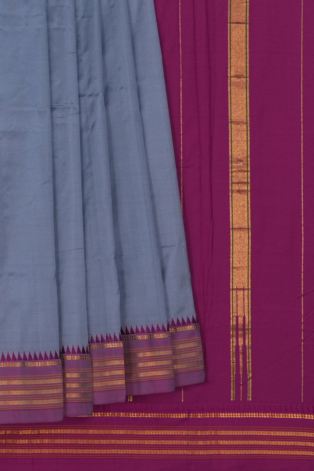 Image of Narayanpet Silk Grey Saree