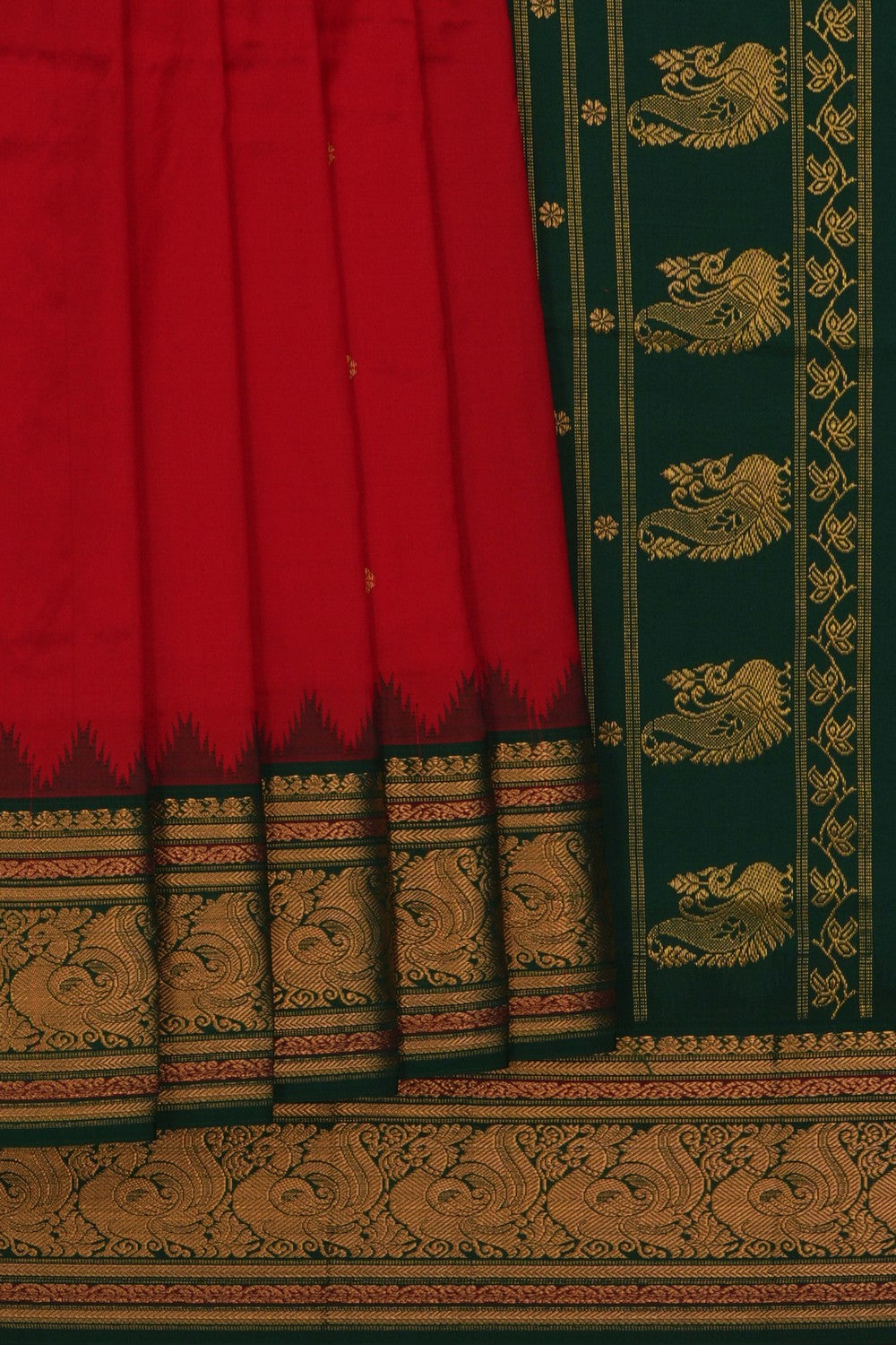 Image of Narayanpet Silk Red Saree