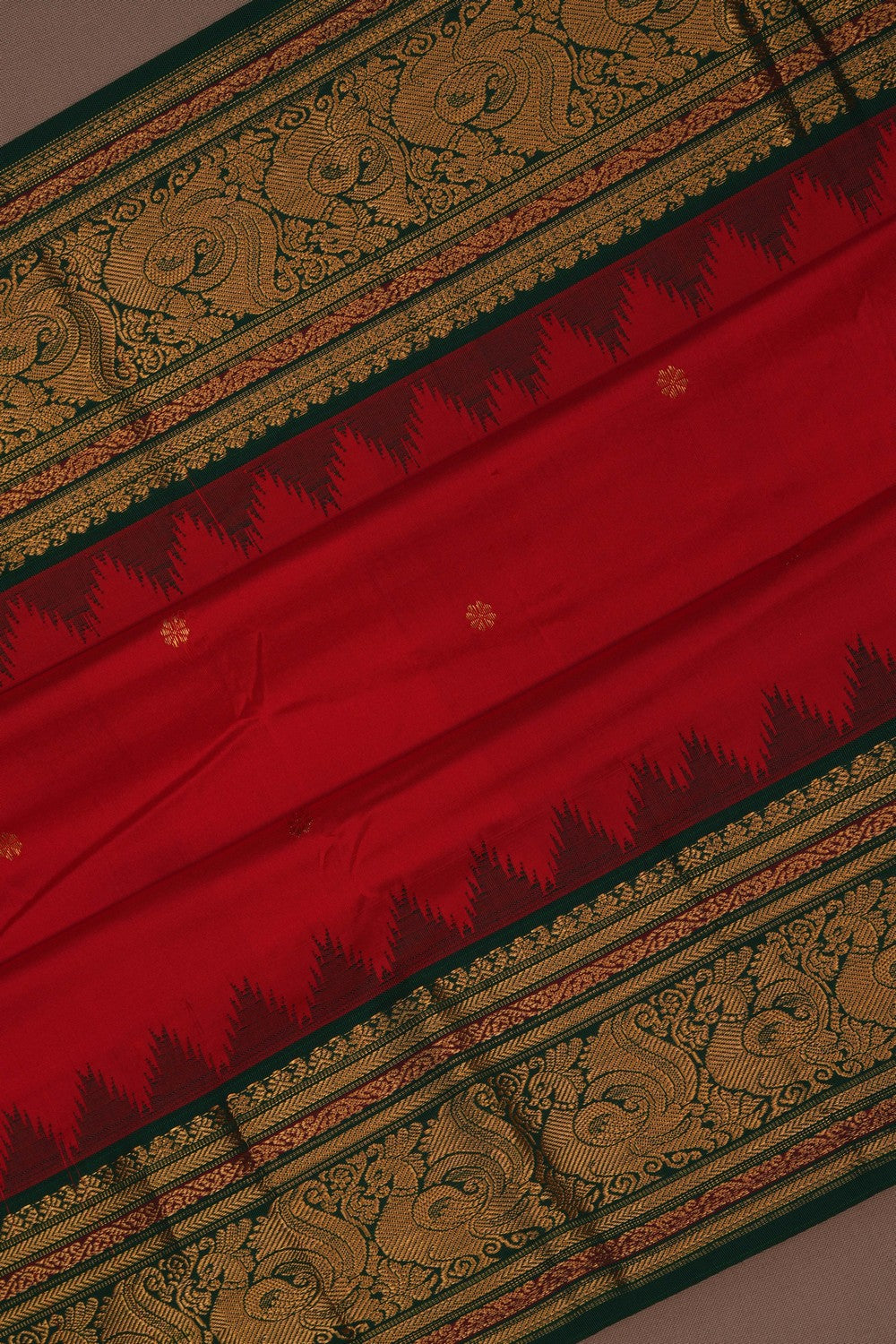 Image of Narayanpet Silk Red Saree