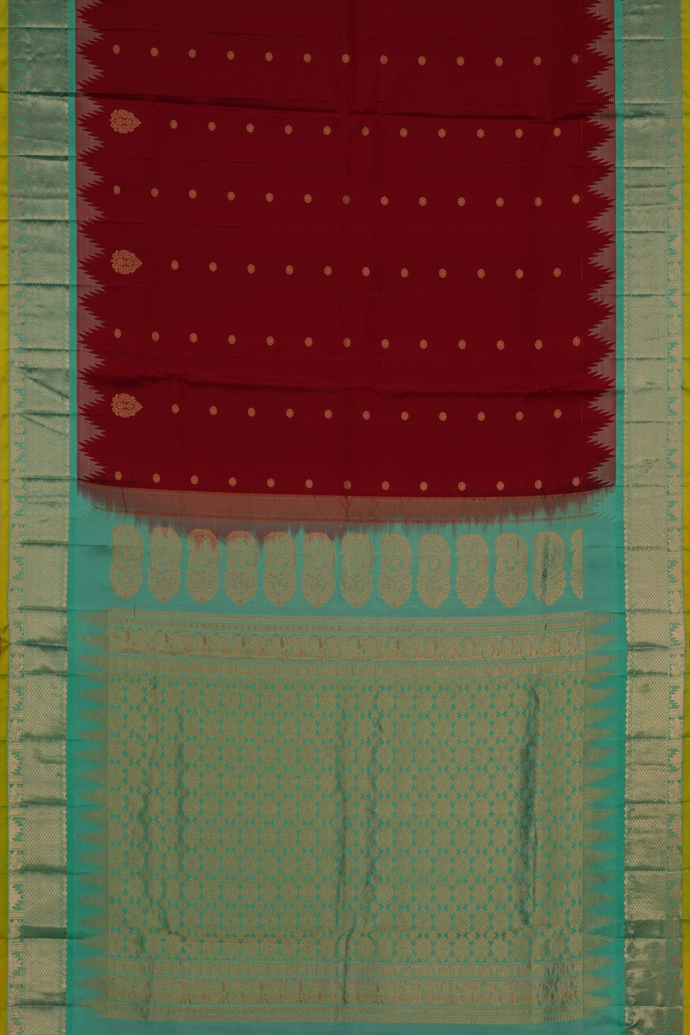 Image of Gadwal Silk Red Saree