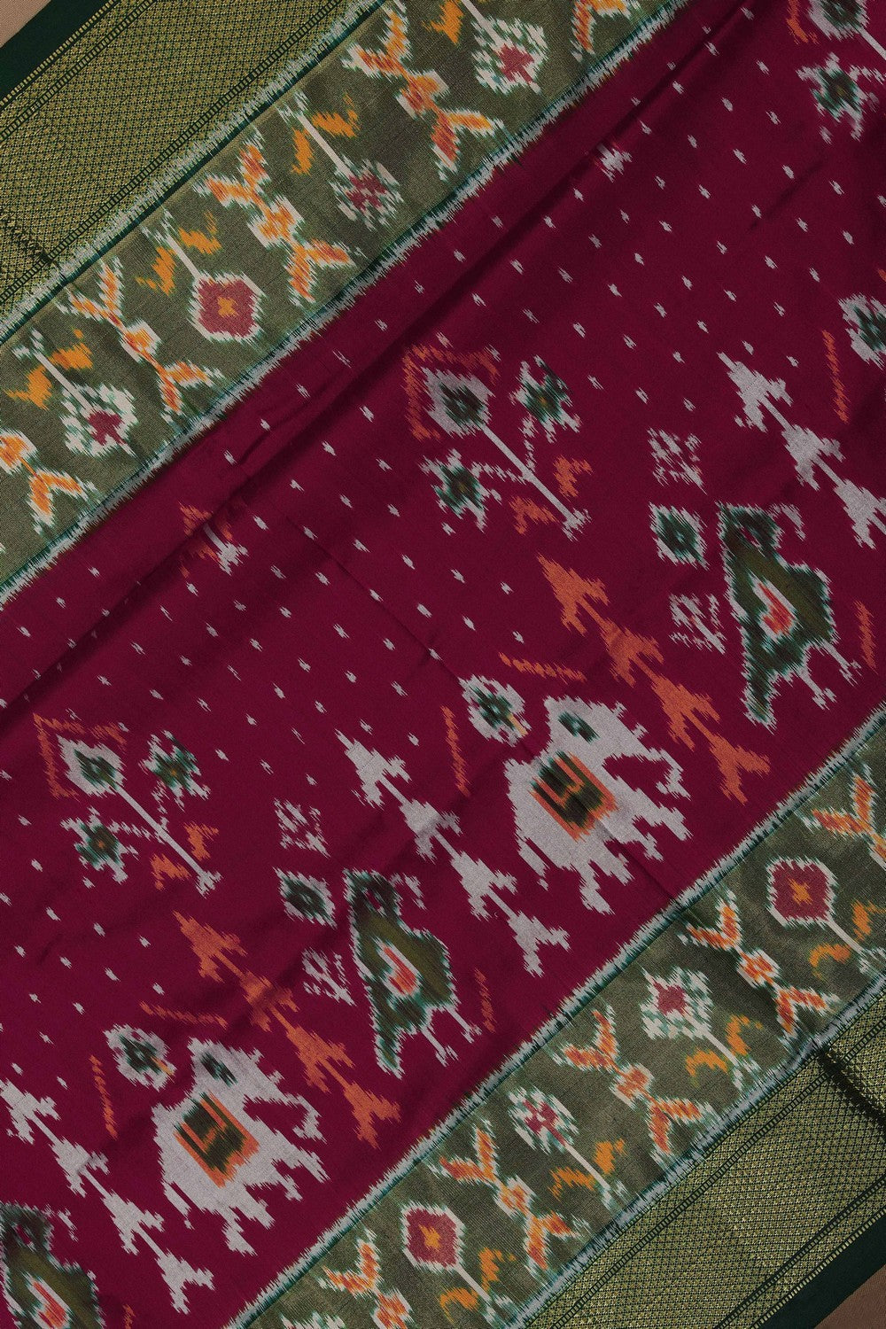 Image of Pochampally Ikat Silk Saree