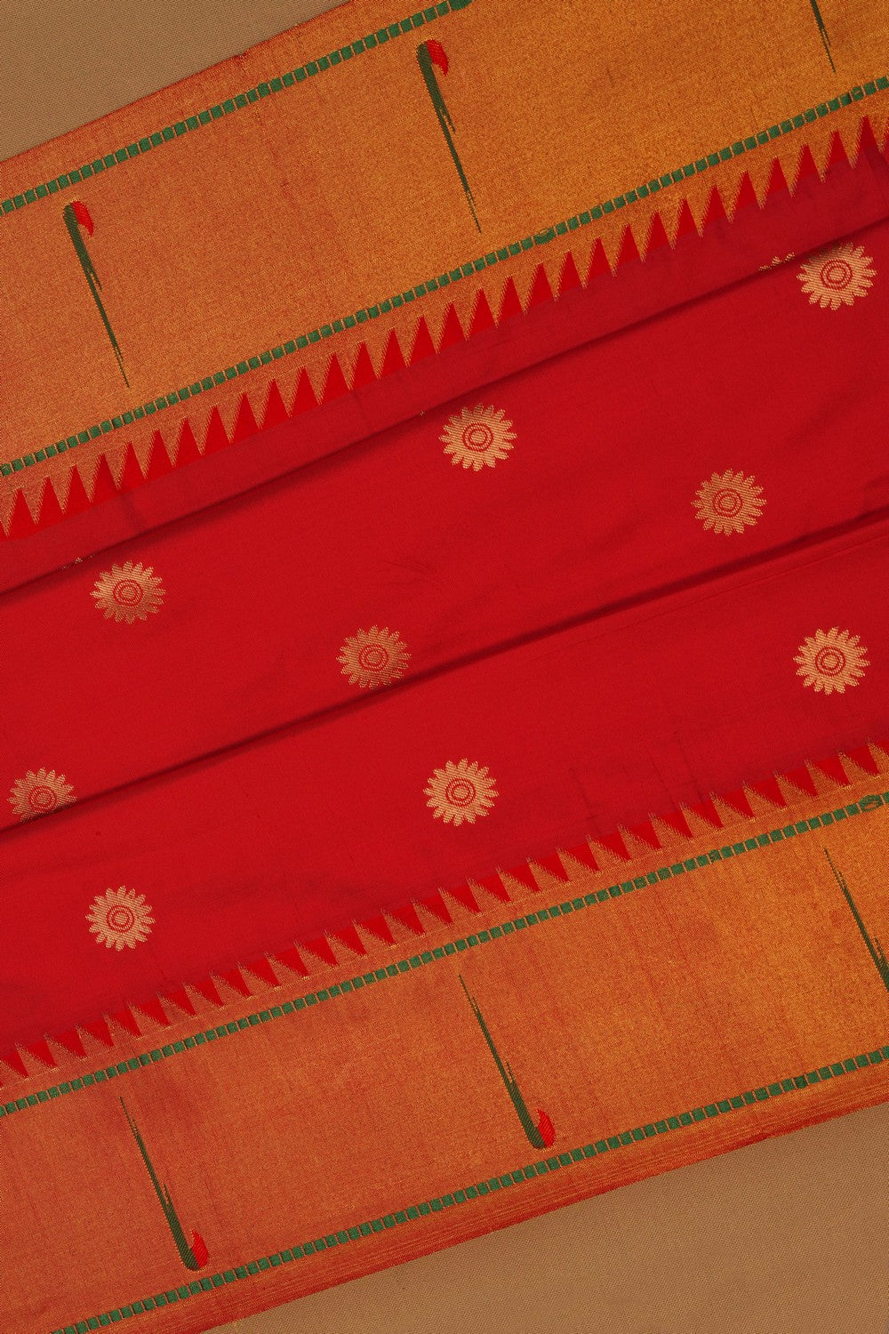Paithani Red Saree