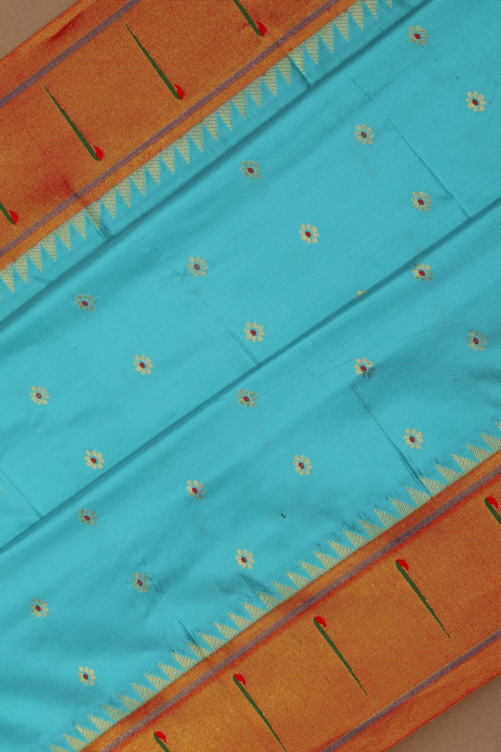 Image of Paithani Sea Blue Saree