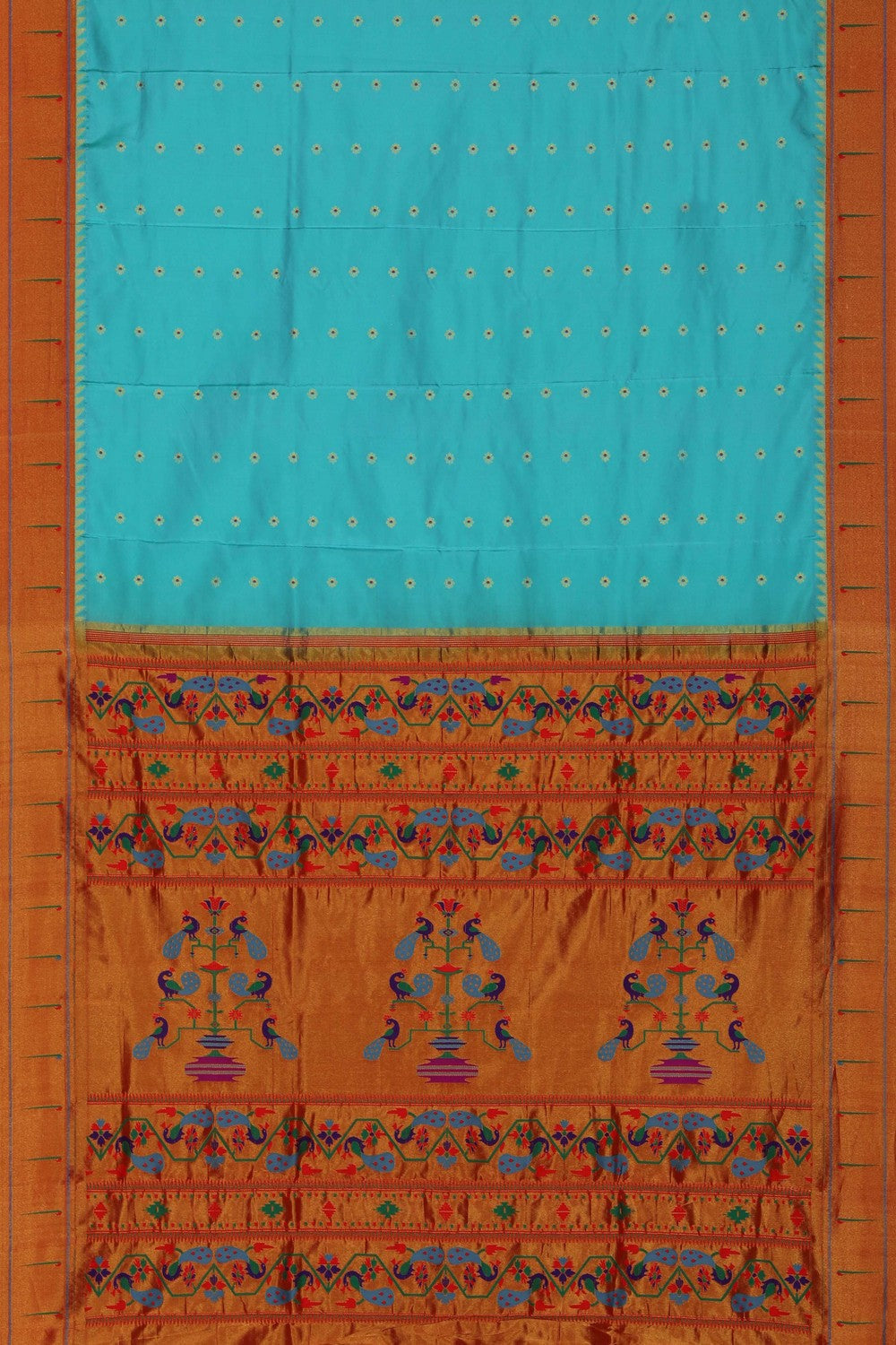 Image of Paithani Sea Blue Saree