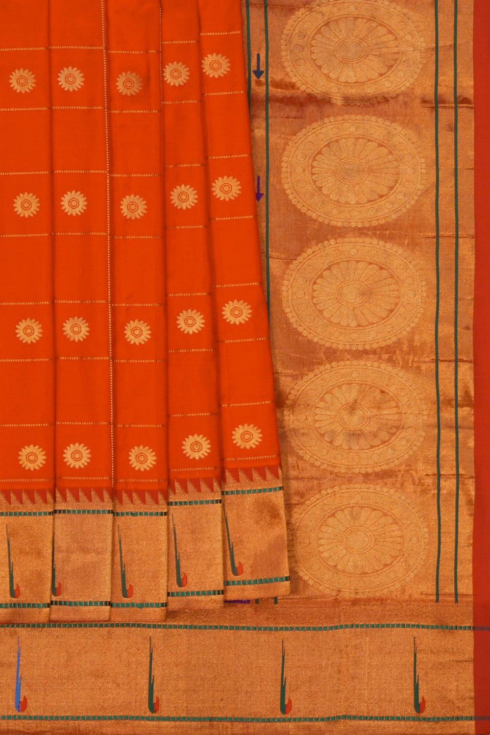 Image of Paithani Orange Saree
