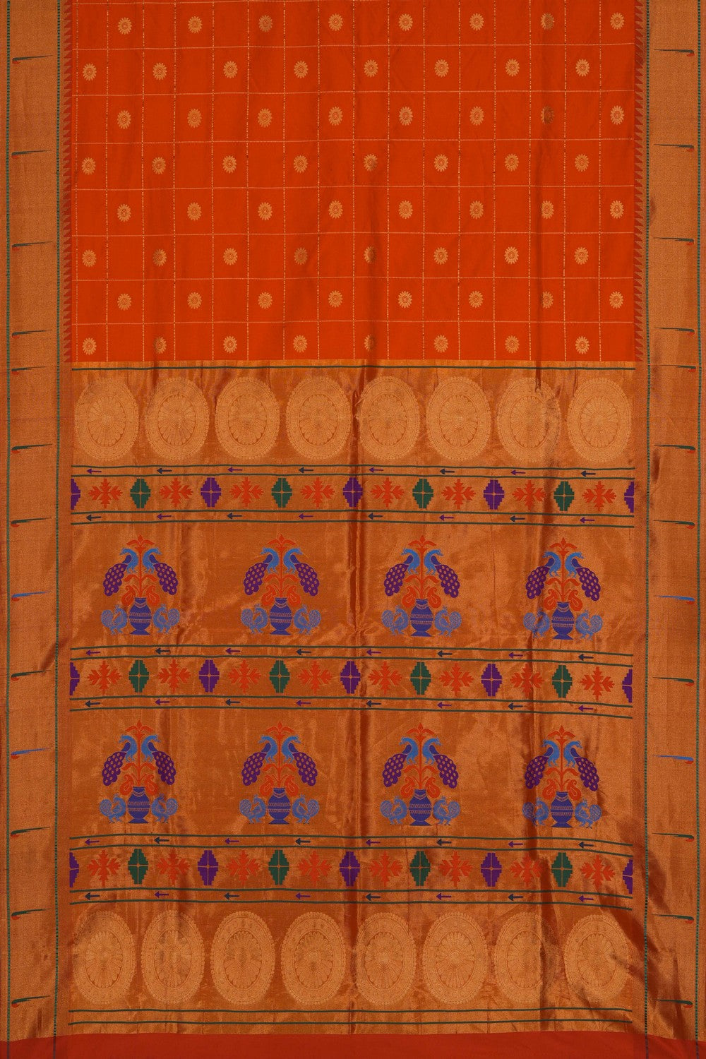 Image of Paithani Orange Saree