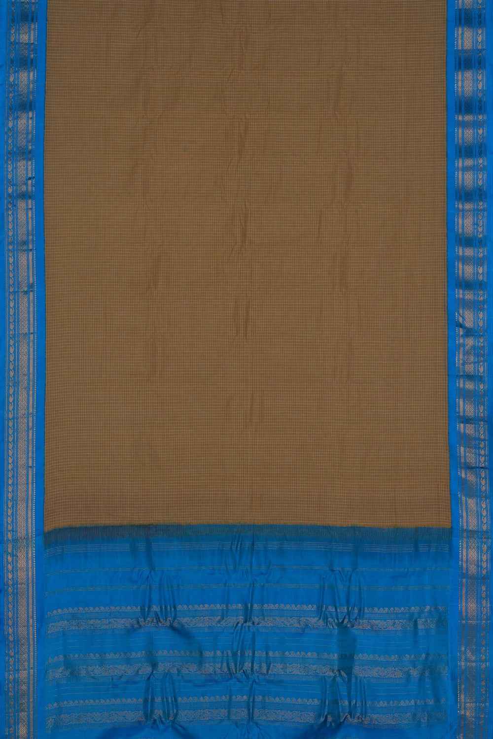 Image of Gadwal Cotton Silk Beige Saree