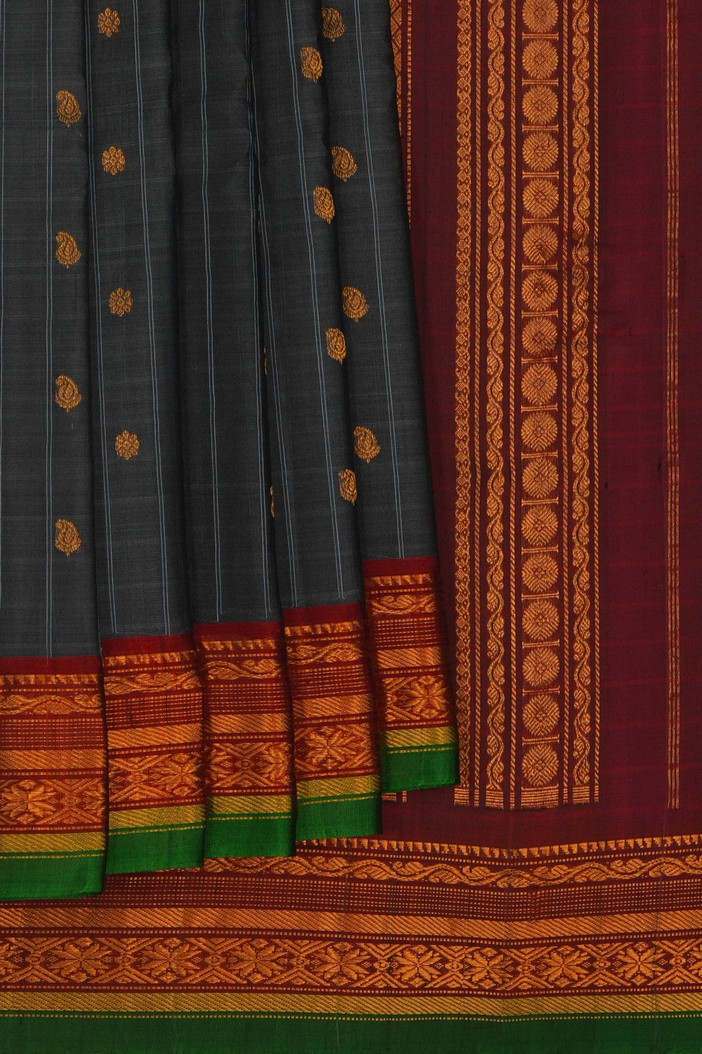 Image of Gadwal Grey Saree