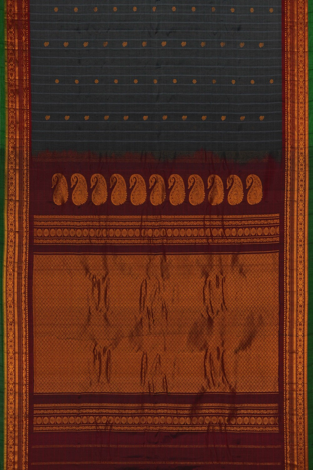 Image of Gadwal Grey Saree